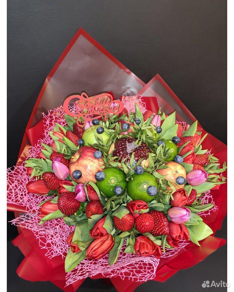 Букет из фруктов ягод цветов/ фруктовый букет купить на Зозу.ру - фотография № 2