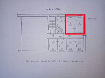 Комната 31 м² в 3-к, 2/2 эт.