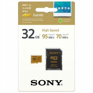 Карта памяти sdhc Micro Sony 32GB UHS-I U3