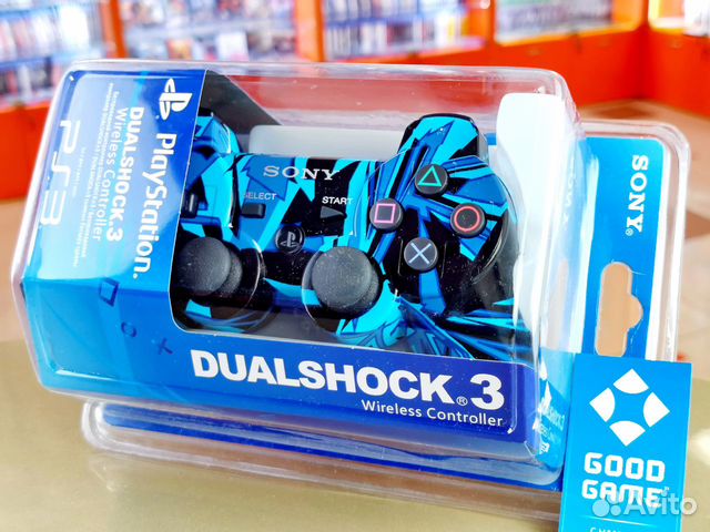 PS3 Геймпад. Граффити синий. Новый