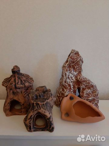 Декор для рыб. Домик, поилка, колесо для хомяка