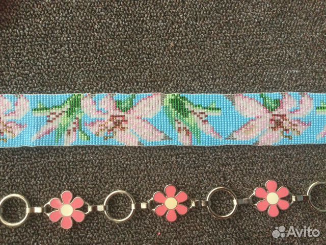 Ремни женские из бисера и металла