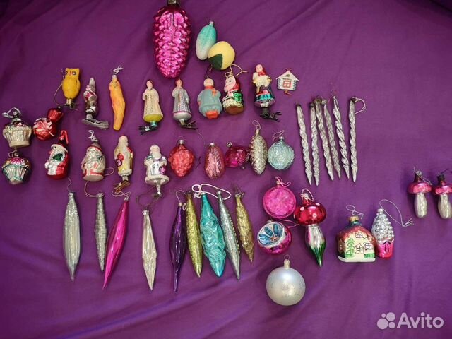 Елочные игрушки на прищепках времен СССР
