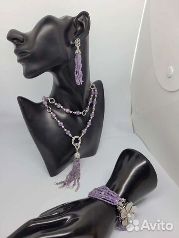 Комплект украшения с аметистом