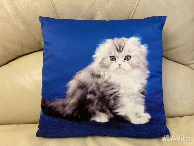 Декоративные подушечки (атласные) с котиками