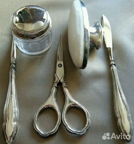 Маникюрный старинный набор. Серебро