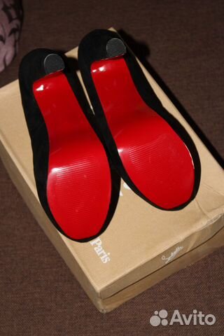 Туфли черные замшевые Louboutin