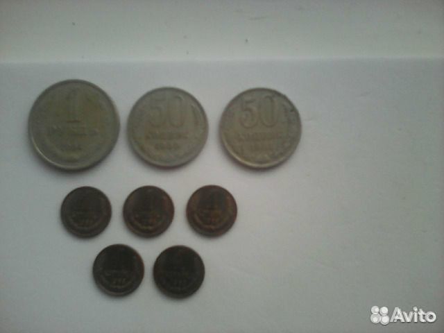 Монеты СССР-1коп1961,68, 50 коп-1969.1 руб-1964 Монеты СССР-1коп1961,68, 50 коп-1969.1 руб-1964