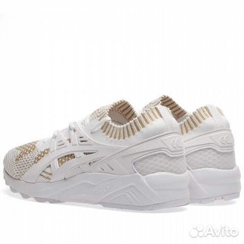 white and gold asics