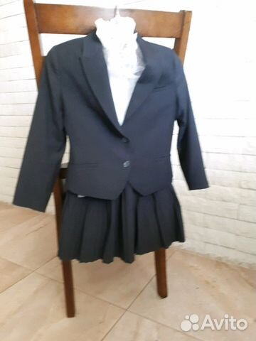Пиджак+юбка#Orby#134-140#школьная форма#цвет серый