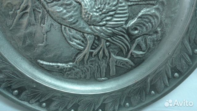 Антиквариат из Европы.Настенное панно.Охота Олово Антиквариат из Европы.Настенное панно.Охота Олово
