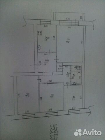 4-к квартира, 80 м², 2/5 эт.