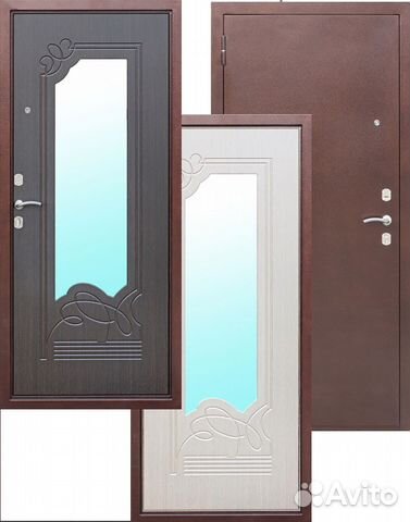 Дверь металлическая входная Ampir Венге с зеркало