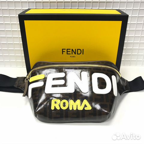 Сумка на пояс Fendi С принтом fila поясная Фенди