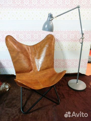 Кожаное кресло. Кресло-бабочка. Butterfly chair