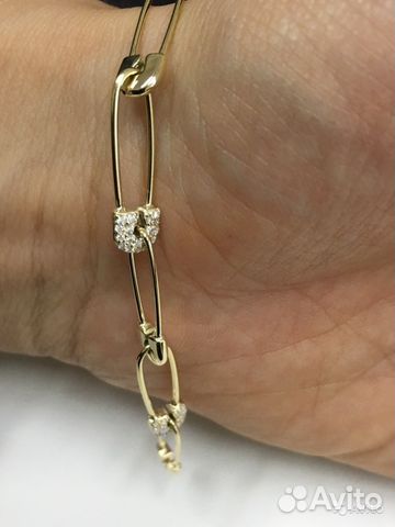 Золотой браслет с бриллиантами, булавки