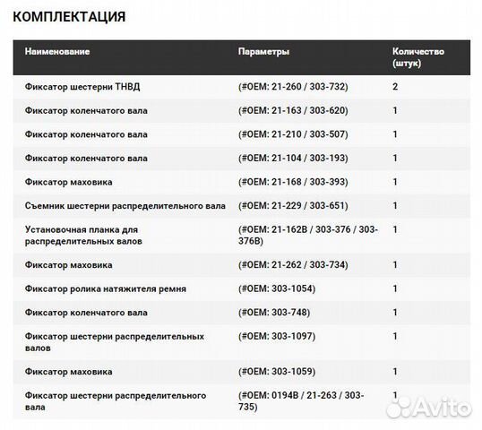 Набор фиксаторов коленвала ford,mazda JTC-4234