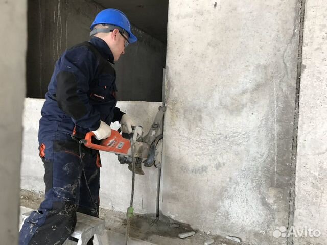 Алмазная резка отверстий, проёмов, бурение, штробы