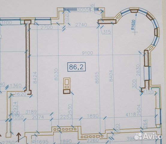 3-к квартира, 86 м², 1/5 эт.