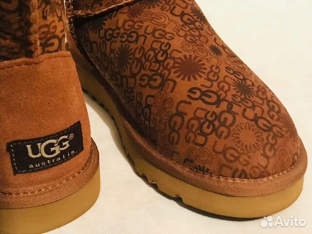 Угги Ugg рыжие эксклюзив принт новые 37размер