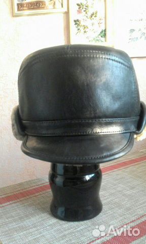 Шапка кожаная зимняя