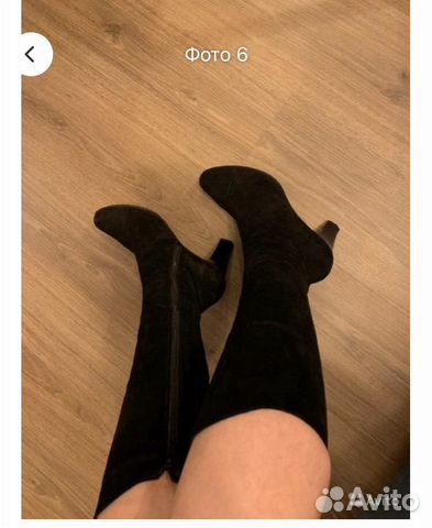 Сапоги замшевые черные, 39р Сапоги замшевые черные, 39р