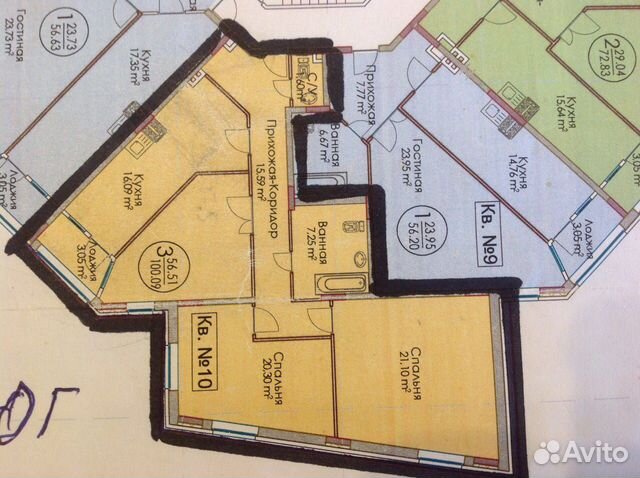 3-к квартира, 100.2 м², 2/4 эт. 3-к квартира, 100.2 м², 2/4 эт.