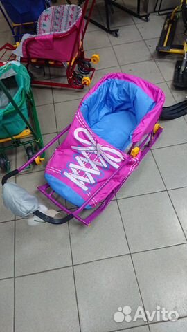 Санки с складной ручкой Ника