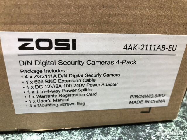 Новый Набор камер Zosi 4 шт