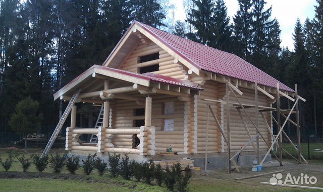 Сруб бани из оцб с мансардой. Сборка