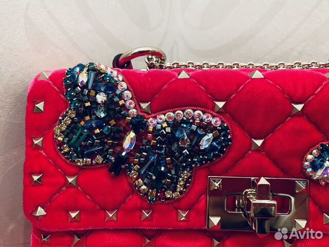 Сумка valentino Rockstud Spike Новая бархатная Сумка valentino Rockstud Spike Новая бархатная