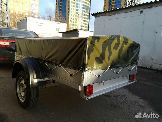 Оцинк. прицеп Кремень 2,0*1,3 с тентом и колёсами Оцинк. прицеп Кремень 2,0*1,3 с тентом и колёсами