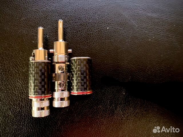 Комплект 8шт коннектор цанговый банан карбон родий Комплект 8шт коннектор цанговый банан карбон родий