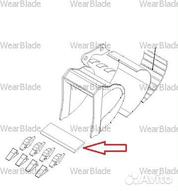 Нож JCB 3сх(4сх), ремонтный ковша, 4 отв, 1 фаска Нож JCB 3сх(4сх), ремонтный ковша, 4 отв, 1 фаска