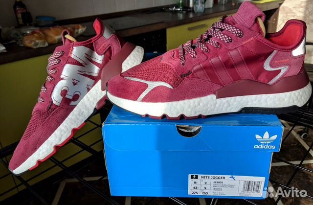 adidas nite jogger burgundy