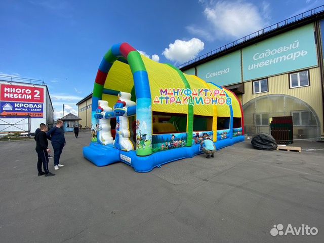 Надувной батут с крышей «Щенячий патруль» Надувной батут с крышей «Щенячий патруль»