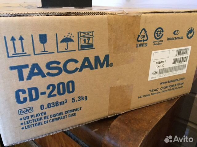 CD, MP3 плеер Tascam CD-200 (новый), 220 вольт CD, MP3 плеер Tascam CD-200 (новый), 220 вольт