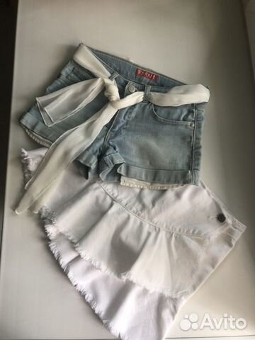 Юбка и шорты джинсовые 6-8 лет