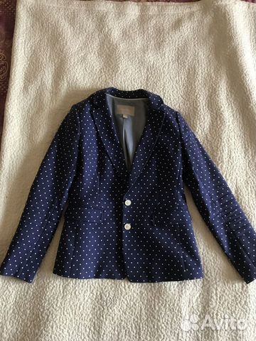 Пиджак Banana Republic синий, в белый горох
