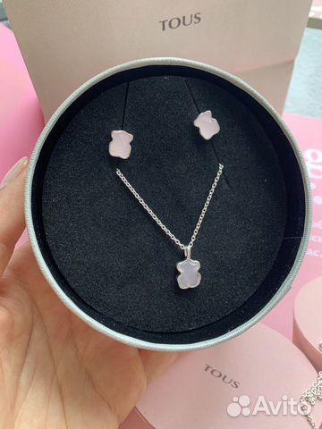 Серьги и кулон на цепочке Тоус Tous серебро Серьги и кулон на цепочке Тоус Tous серебро
