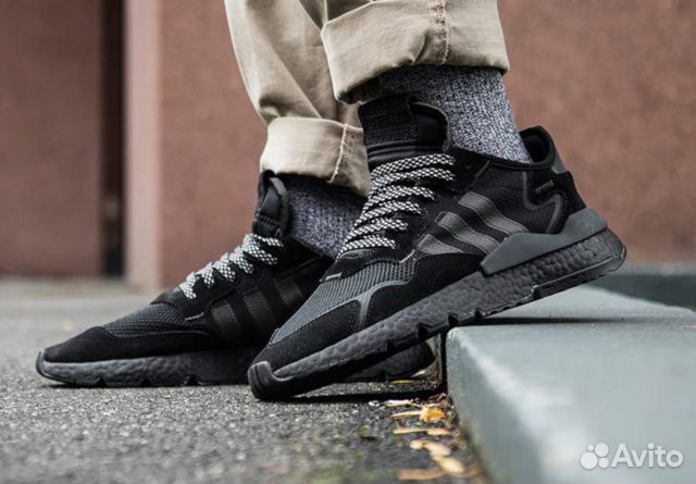 adidas nite jogger full black