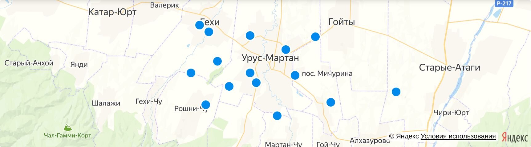 Карта урус мартана