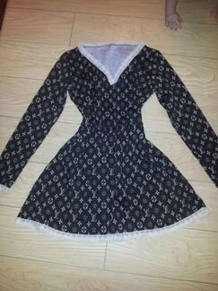 Платье с символикой LV, новое