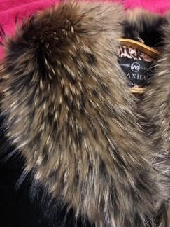 Шуба из натурального меха козлик+ енот