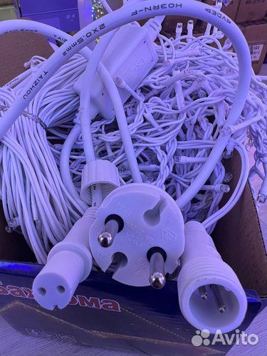 Гирлянда уличная бахрома 12 м белый и желтый цвет