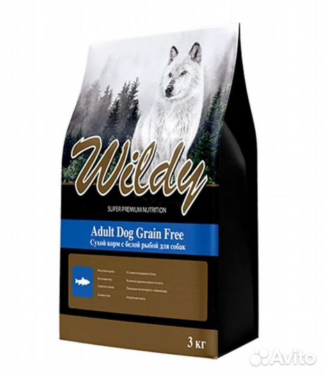 Wildy Сухой корм с белой рыбой д/собак 3 кг