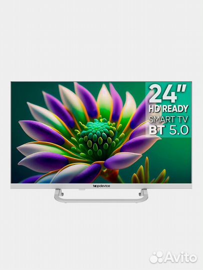Телевизор Topdevice 24CS04H, SMART TV белый/черный