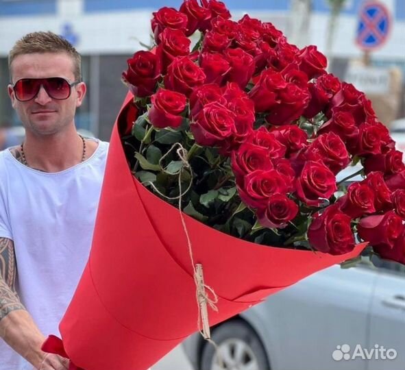 Роза 100 см букет роз доставка цветов