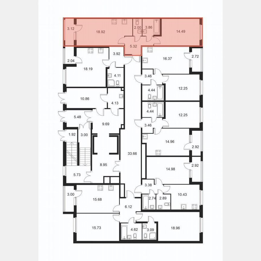 1-к. квартира, 46,2 м², 1/9 эт.