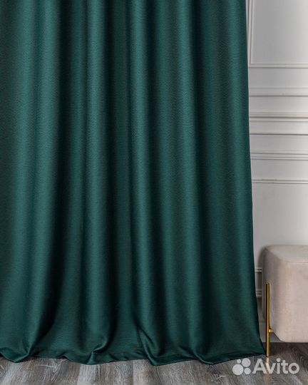 Портьеры рогожка Орфей Виридиан шторы